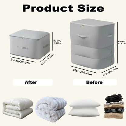 Ultra Space Saving Self Compression Storage Bags with Durable Handle – Large Capacity Organizers for Clothes & Bedding