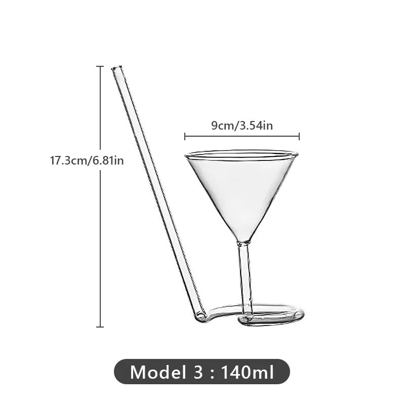 Spiral Straw Cocktail Glass