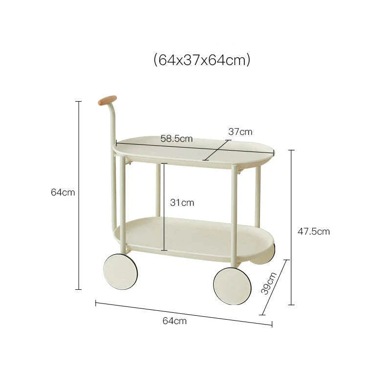 2 Tier Utility Storage Coffee & Tea Serving Trolley