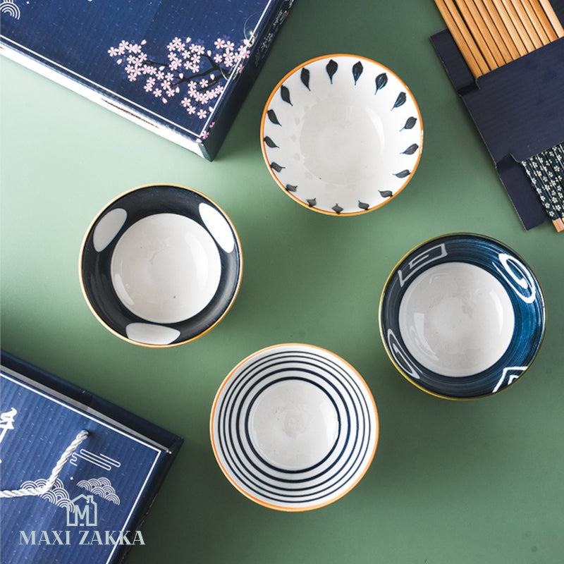 Japanese Ceramic Printed Bowls - Set of 2