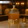 PREMIUM GOLD GLASS DISPENSER WITH STAND | LUXURY KITCHEN SERVER