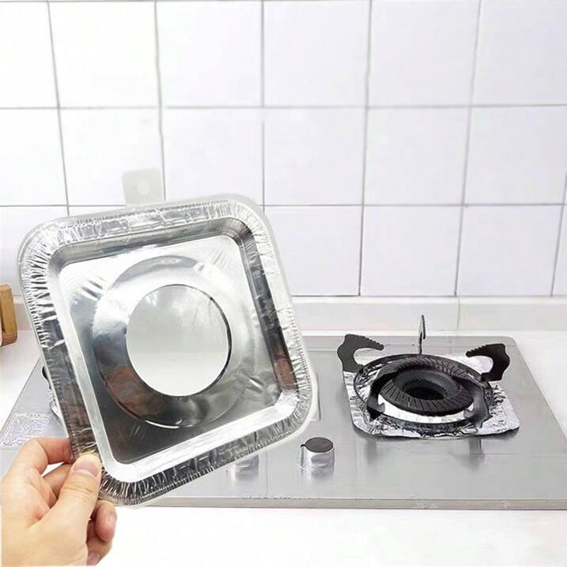 Aluminium Foil Stove Oil-Proof Cleaning Pad Covers 10pcs