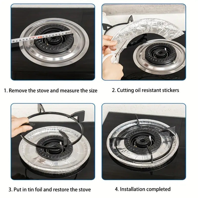 Aluminium Foil Stove Oil-Proof Cleaning Pad Covers 10pcs