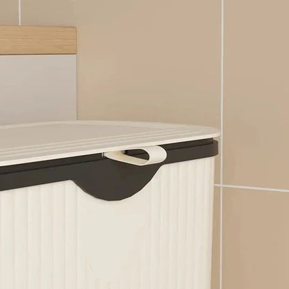 Kitchen Trash Can with Lid, Garbage Bin with Storage Rack, Narrow Waste Basket