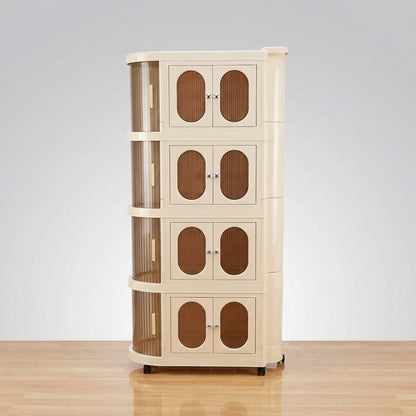 Living Room Bedroom Baby Cupboard Plastic Wardrobe Kitchen Folding Cupboard Organizer with Wheels