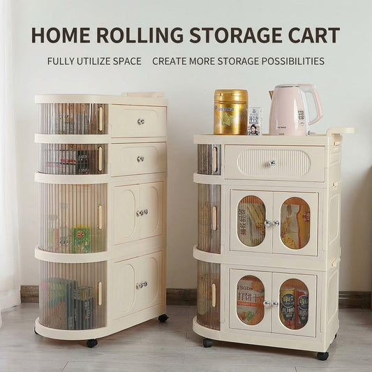 Living Room Bedroom Baby Cupboard Plastic Wardrobe Kitchen Folding Cupboard Organizer with Wheels