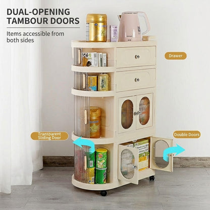 Living Room Bedroom Baby Cupboard Plastic Wardrobe Kitchen Folding Cupboard Organizer with Wheels