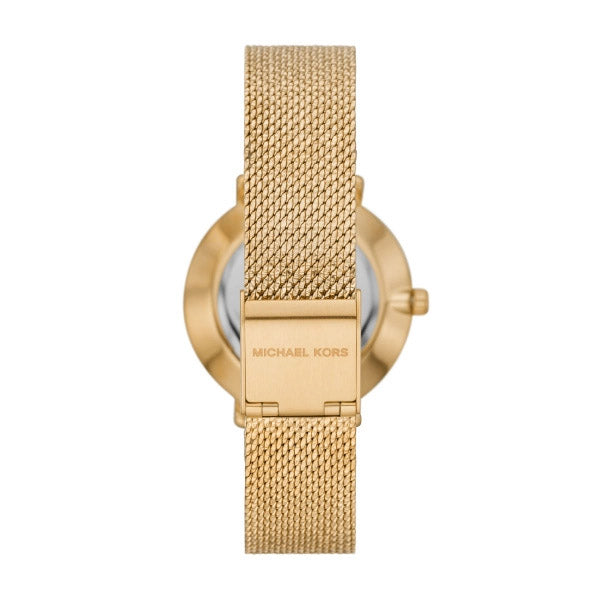 Michael Kors Pyper Gold Mesh Bracelet White Dial Quartz Watch for Ladies - MK4619