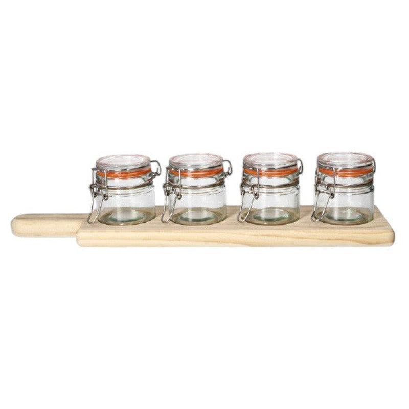 Cruet+Wood Pallet 5Pcs Set 20c-1900-28