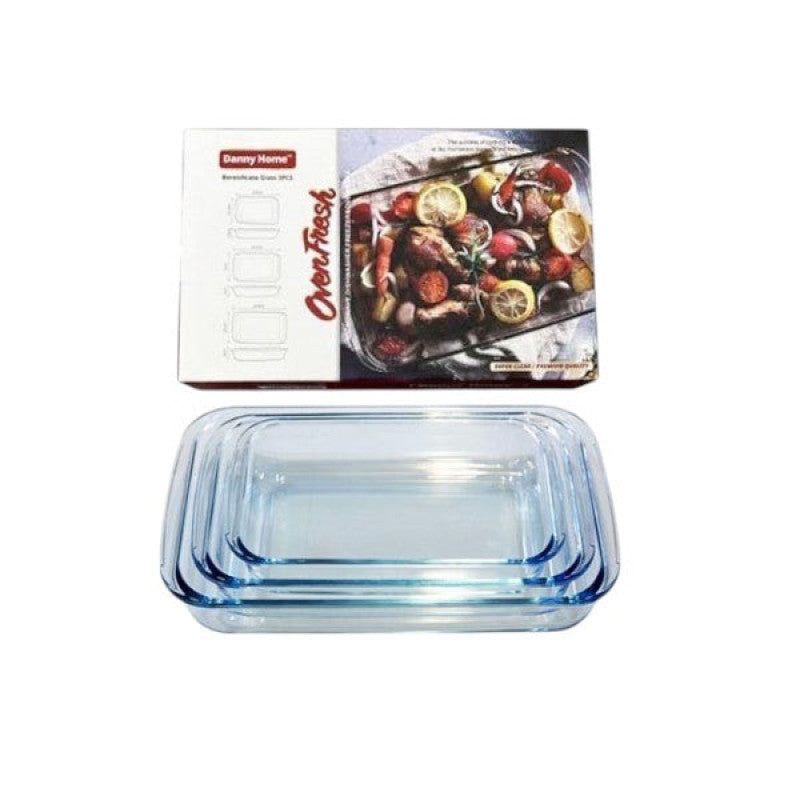 Glass Dish Set – 3 Pcs