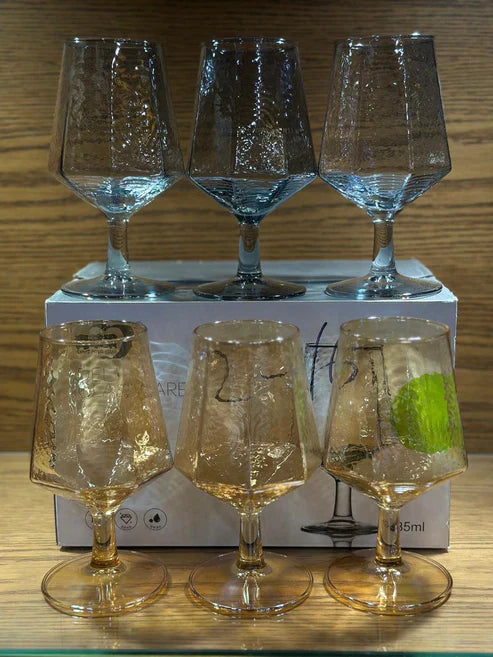 D Chinese Diamond Glassware Set