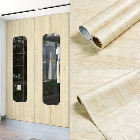 Wood Adhesive Furniture Wallpaper Cream