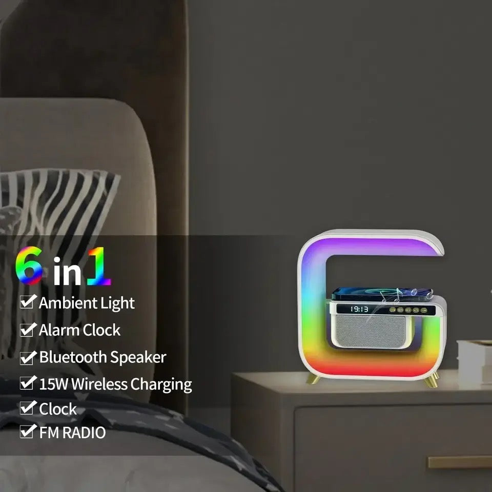 Square G Lamp, Multifunctional Bluetooth Speaker Alarm Clock