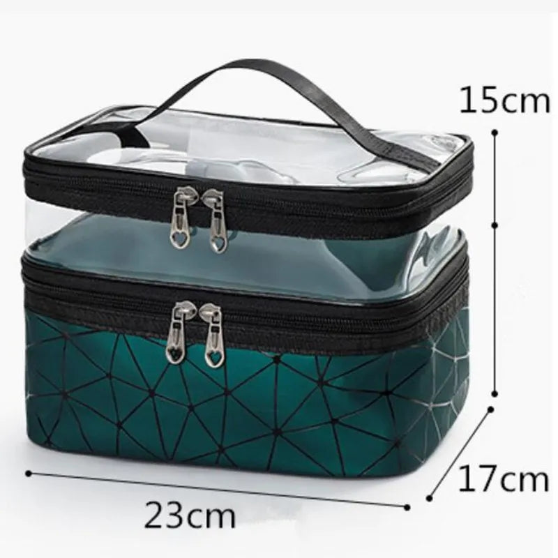 Double layers cosmetic bag