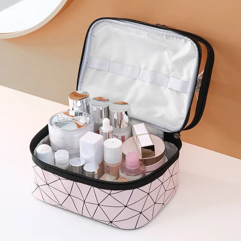 Double layers cosmetic bag