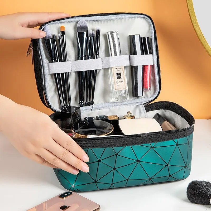 Double layers cosmetic bag