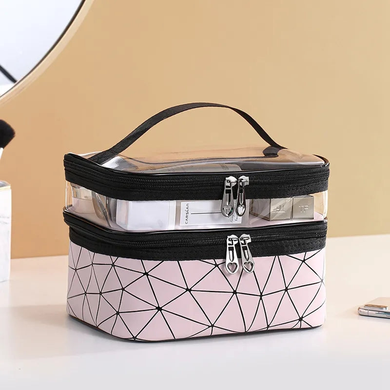 Double layers cosmetic bag