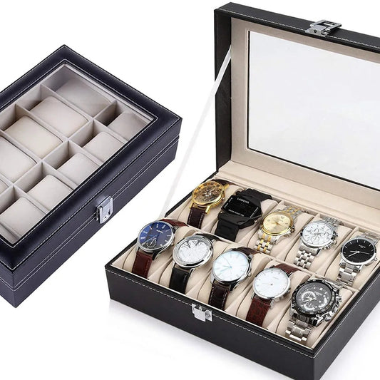 12 Slots Leather Watch Organizer