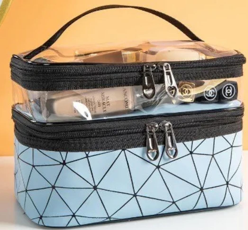 Double layers cosmetic bag