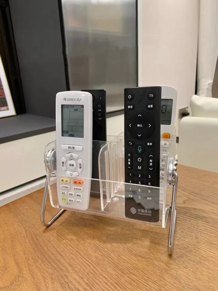 Acrylic Remote Holder - Mobile & Cosmetic Organizer - Home Desk