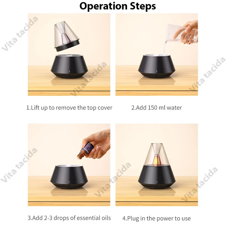 Volcanic Aroma Air Humidifier With Night Light