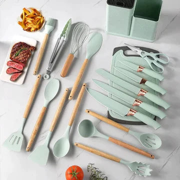 19-Pieces Silicone Kitchenware Utensils Set