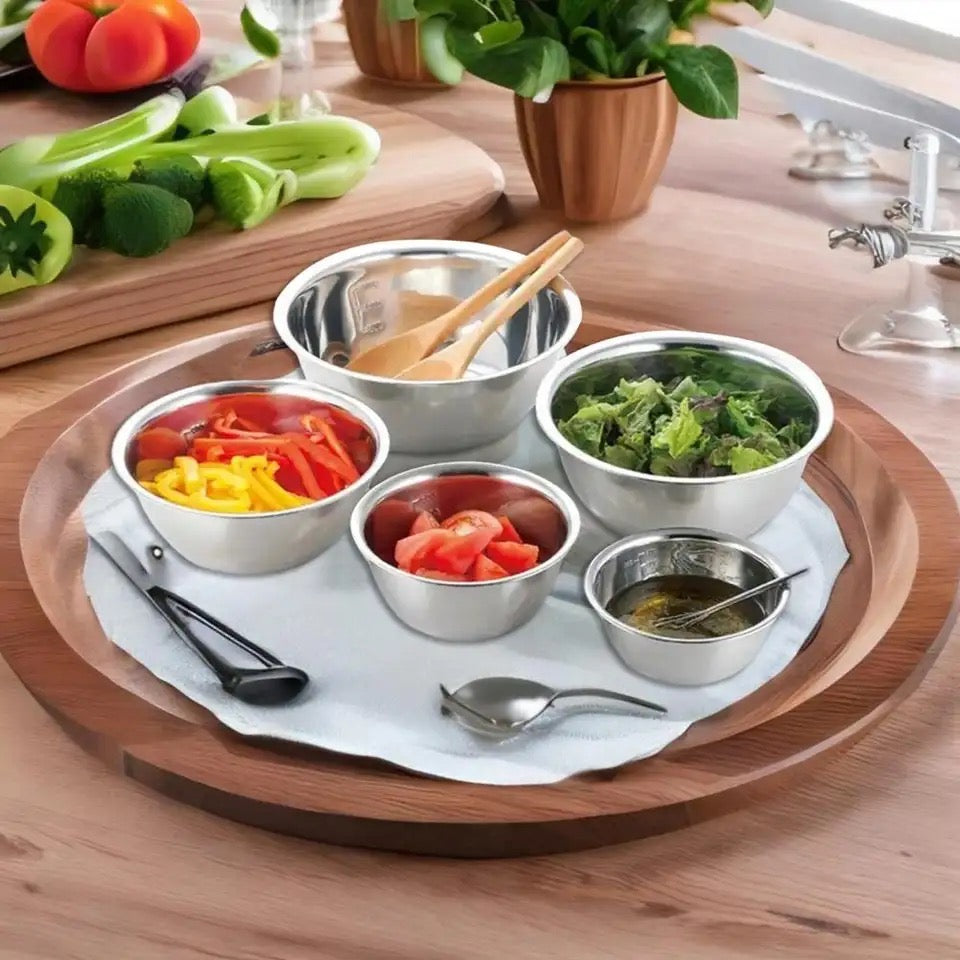 Set Of 5 Metal Mixing Bowls