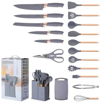 19-Pieces Silicone Kitchenware Utensils Set