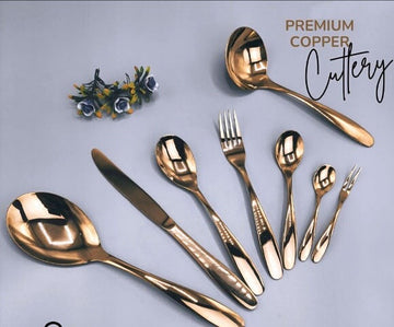 38-pcs Premium Copper Cutlery Set