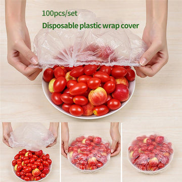 Disposable Plastic Wrap Food Grade 100Pcs (Buy 1 Get 1 Offer)