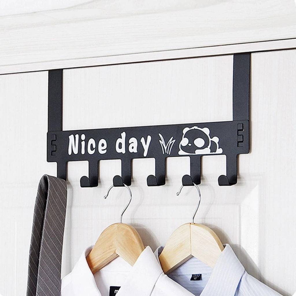 6 Hooks Nice Day Metal Hooks Door Hanger,