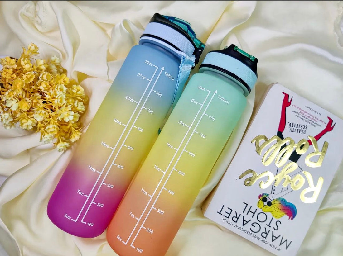 Portable Multi-Functional Plastic Sports Gradient Water Bottle-MULTI