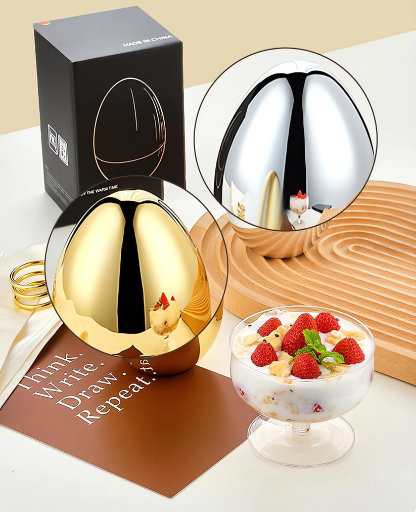 6 Pcs Luxury Gold Egg Shape Cutlery Holder