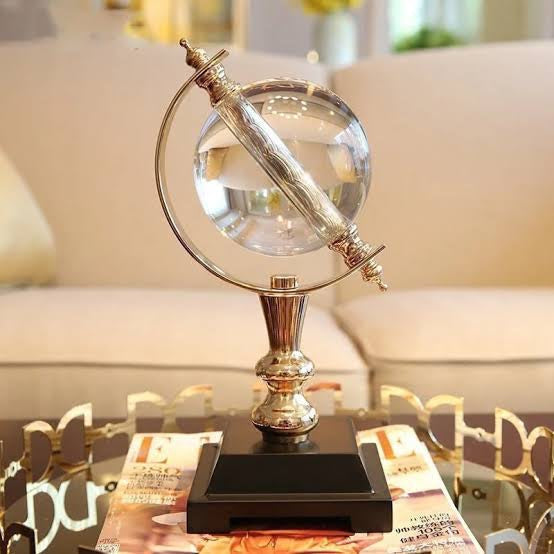 European Crystal Globe Decorative Item