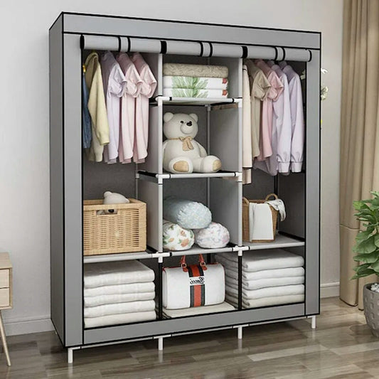 High Capacity 3 Door Folding Wardrobe Cupboard