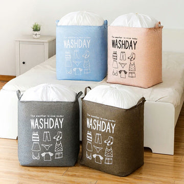 WASHDAY Large Laundry Basket Foldable Cloths Storage Bag Cloth Organization Bog