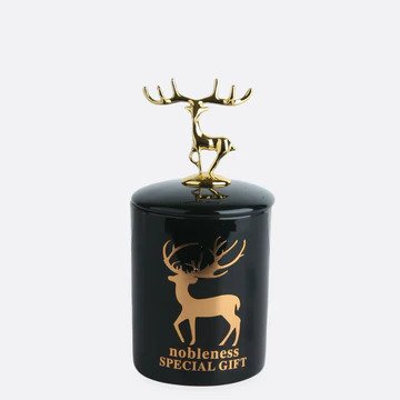 Candy Jar with Metallic Deer Lid