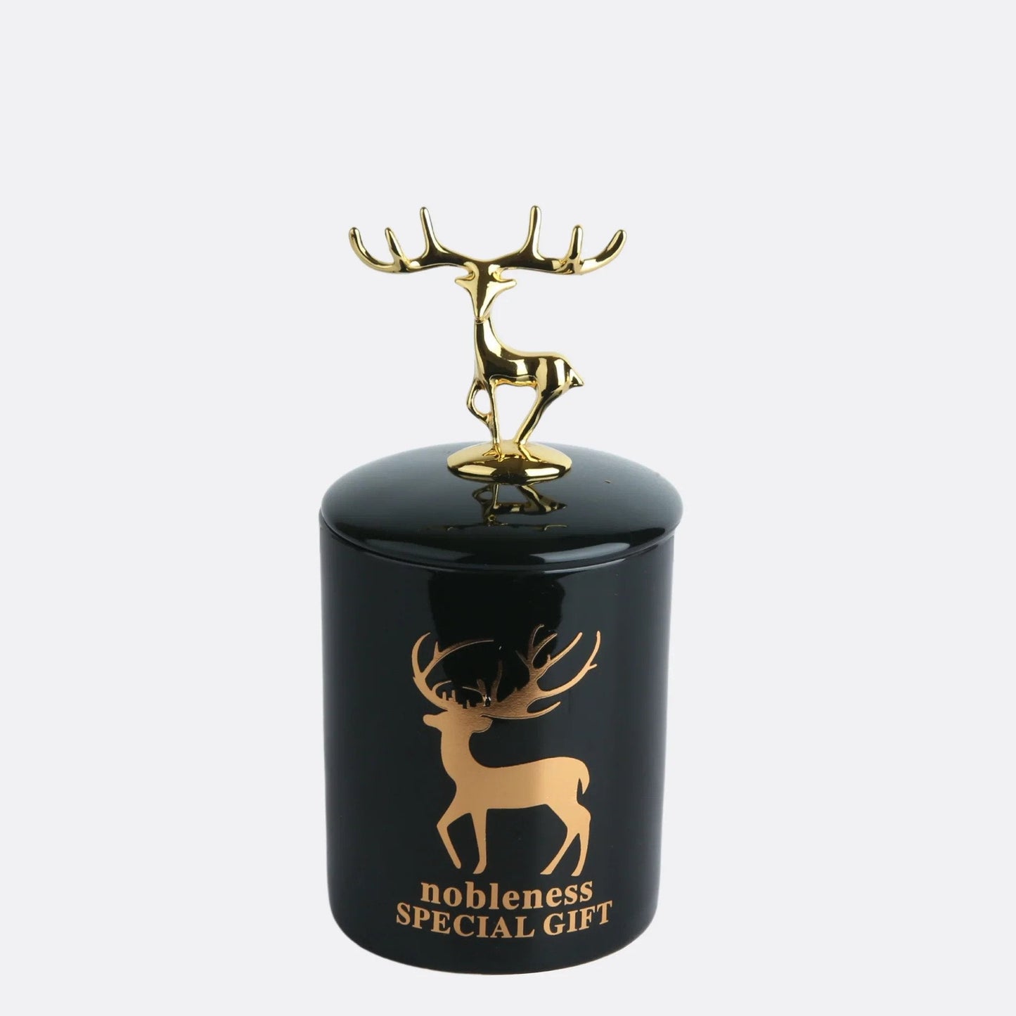 Candy Jar with Metallic Deer Lid