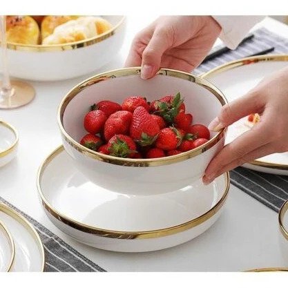 European White Gold Side Tableware Dinner Set (35pcs)