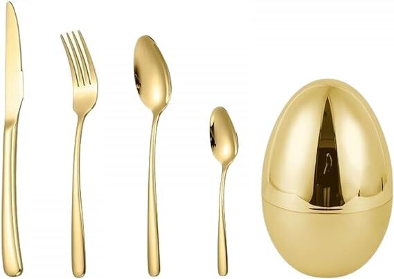 24 PCS Stainless Steel Creative Egg Shaped Cutlery Set