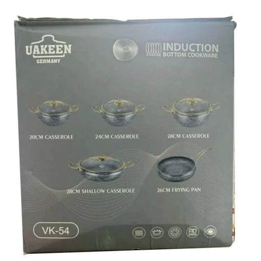 UAKEEN Germany 9 Pcs Granite Cookware Set