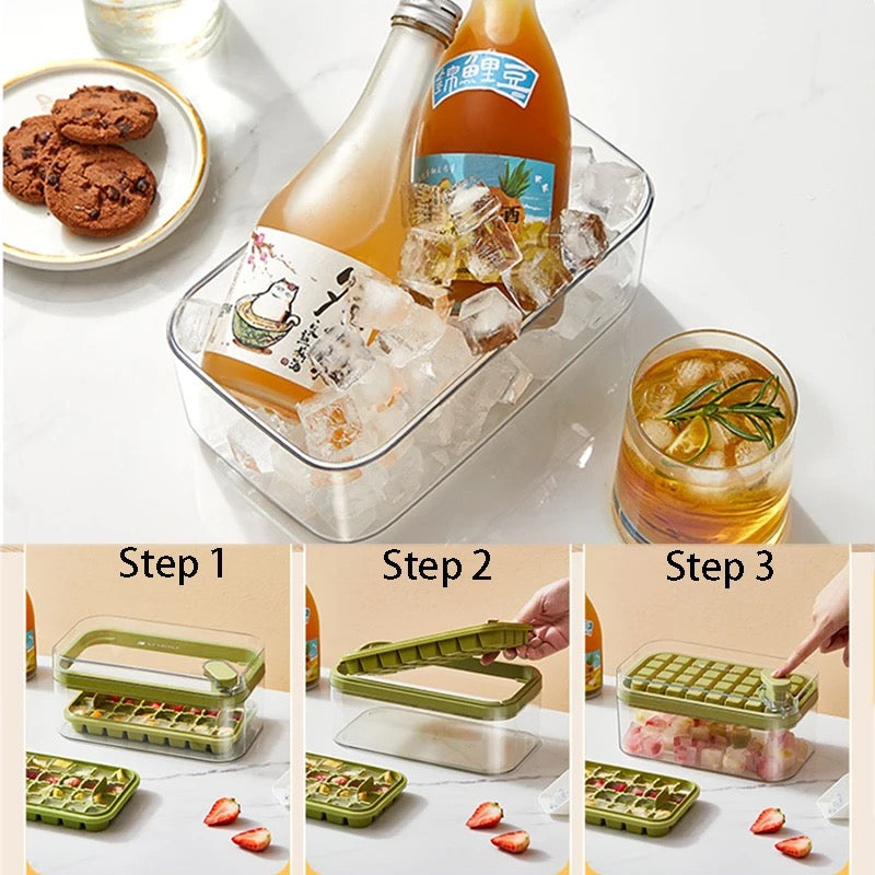 Button Press Ice Cube Tray