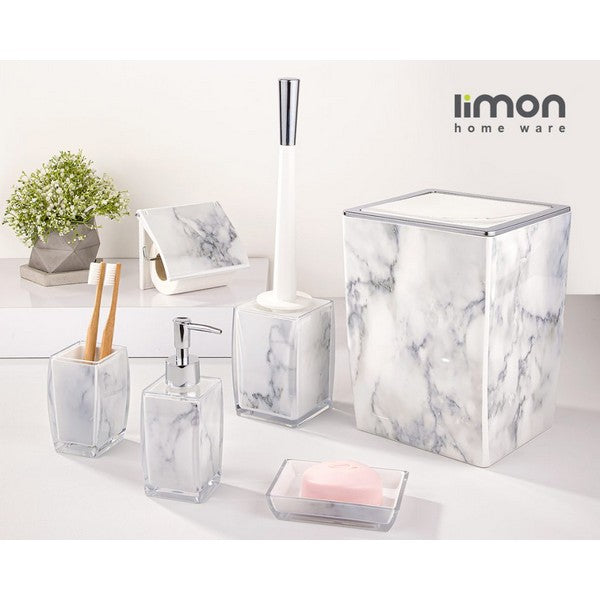 imon 6 Pcs Classic Marble Design Bathroom Set (Premium Quality)